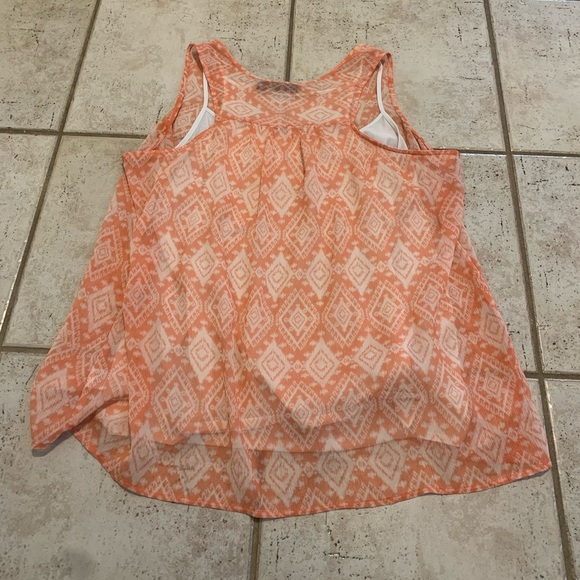 💜 a.n.a. (A New Approach) Orange & White Sleeveless Blouse - XL - Picture 8 of 8